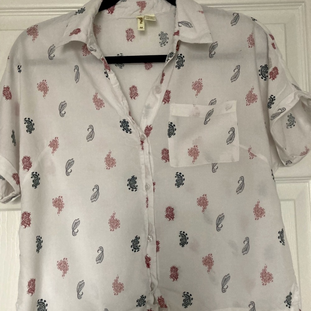 Boxy Cropped Button-Down Shirt